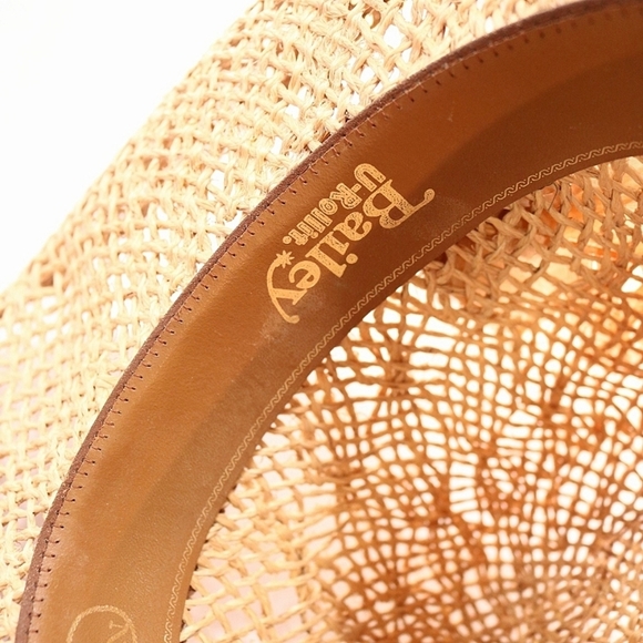 Vintage Bailey U Rollit Cowboy Hat Straw Western Rodeo With Feather accent main image 5